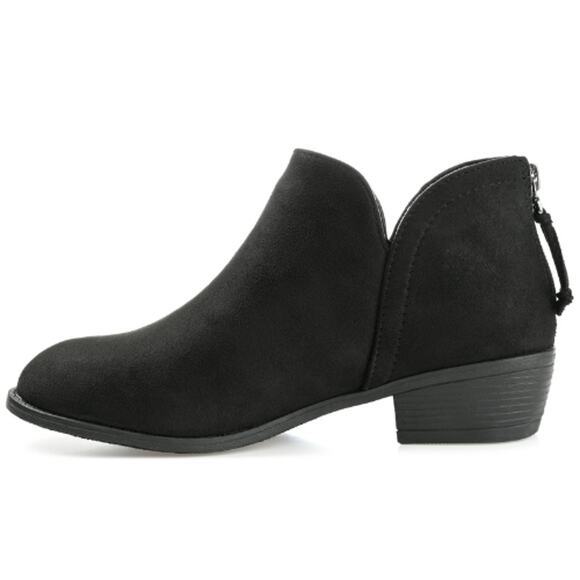 Journee Livvy Back Heel Zip Stacked Heel Booties New Size 12 - Picture 2 of 6